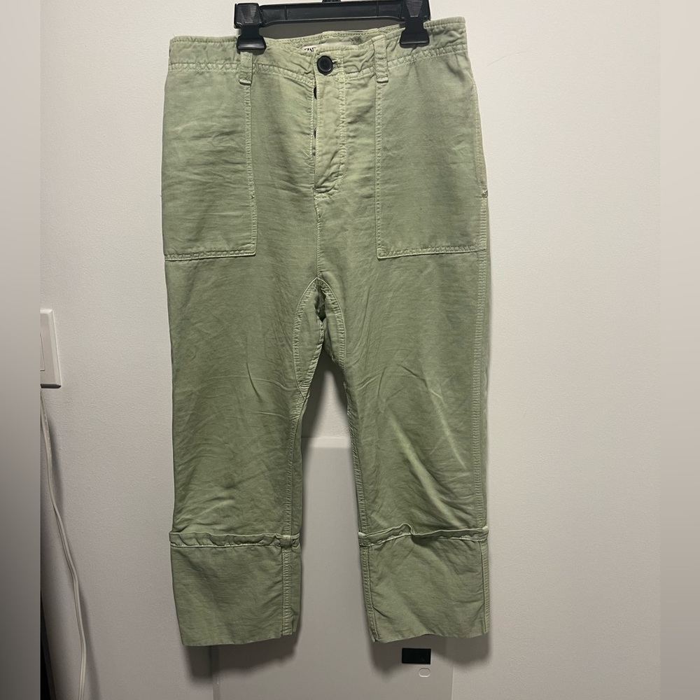 Zara green pants low rise